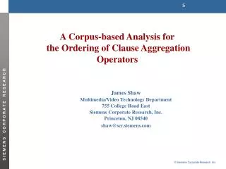 A Corpus-based Analysis for the Ordering of Clause Aggregation Operators