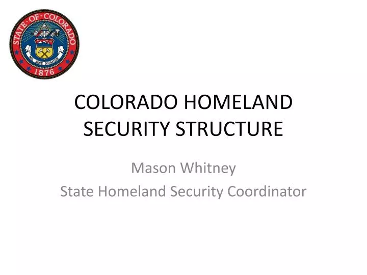 colorado homeland security structure