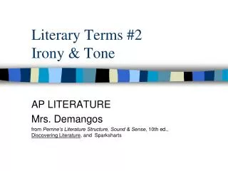 Literary Terms #2 Irony &amp; Tone