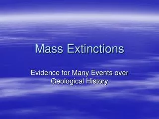 Mass Extinctions