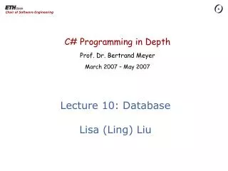 Lecture 10: Database Lisa (Ling) Liu