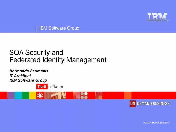 soa security and federated identity management