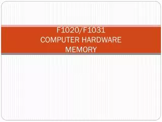 F1020/F1031 COMPUTER HARDWARE MEMORY