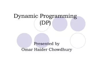 Dynamic Programming (DP)