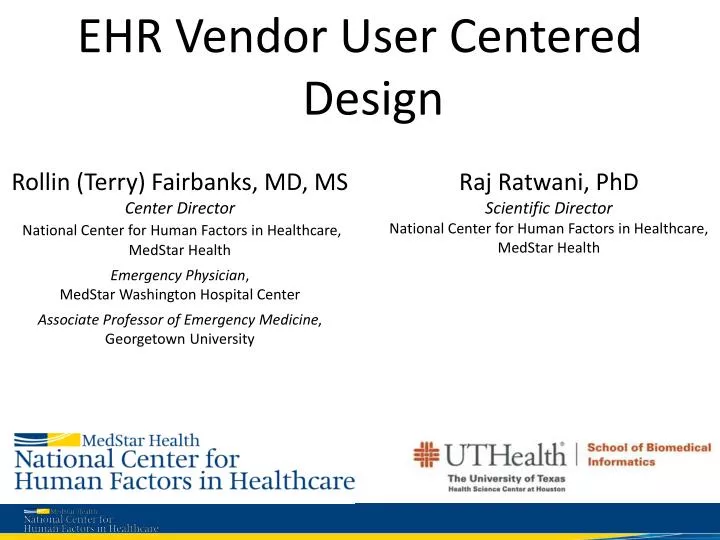 ehr vendor user centered design