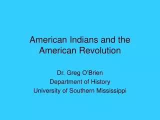 American Indians and the American Revolution