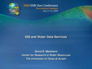 GIS and Water Data Services