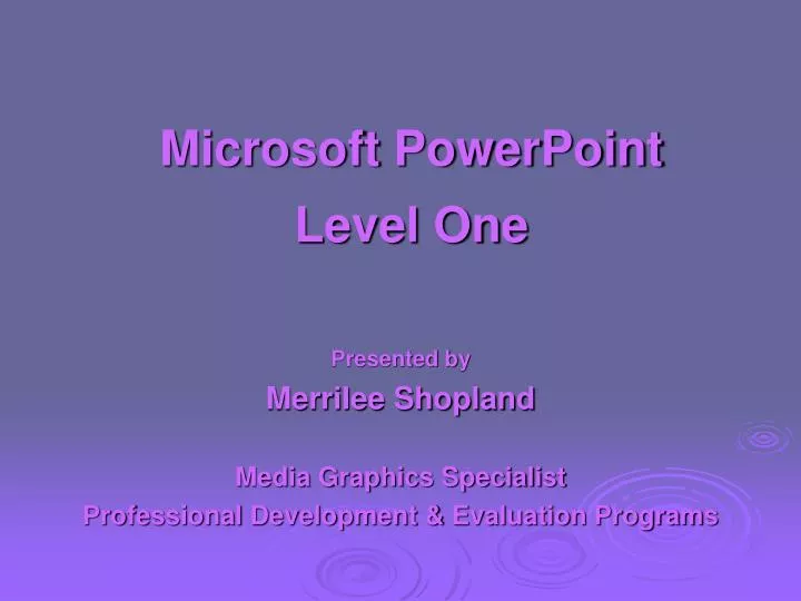 microsoft powerpoint level one