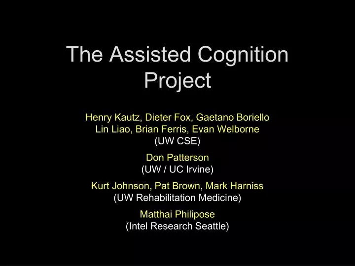 the assisted cognition project