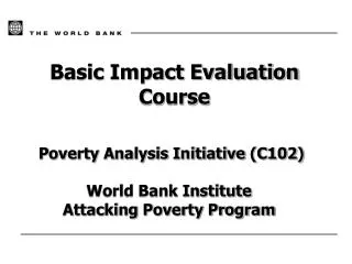 Basic Impact Evaluation Course