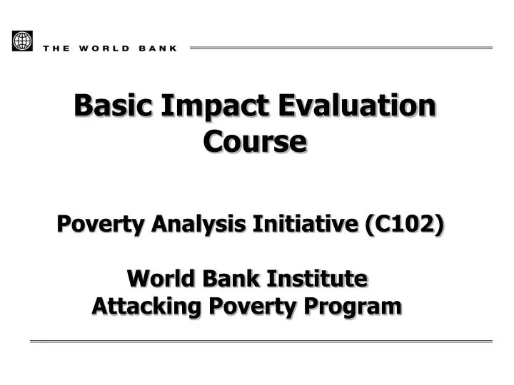 basic impact evaluation course