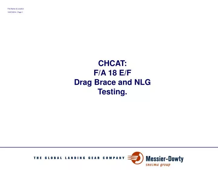 chcat f a 18 e f drag brace and nlg testing