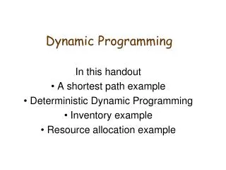 dynamic programming