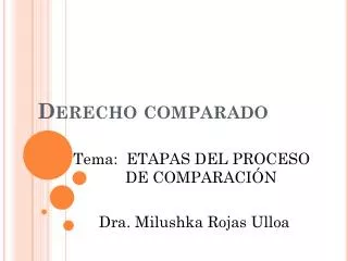 derecho comparado