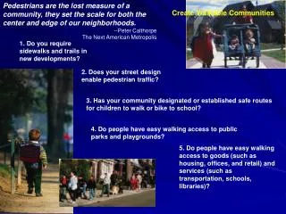 Create Walkable Communities