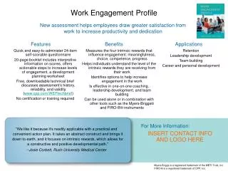 Work Engagement Profile