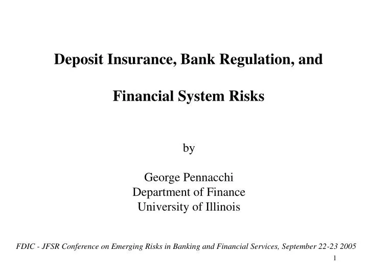 deposit insurance bank regulation and financial system risks