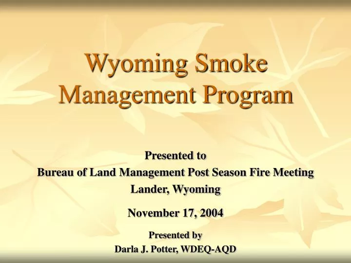 wyoming smoke management program