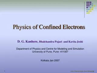 Physics of Confined Electrons