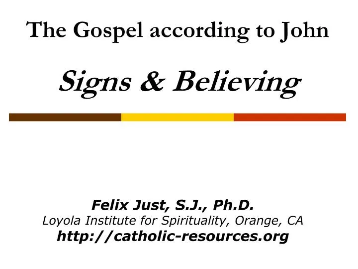 the gospel according to john signs believing