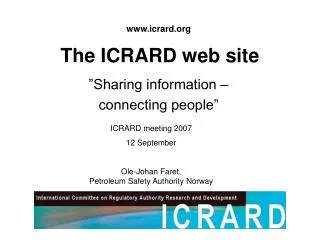 The ICRARD web site