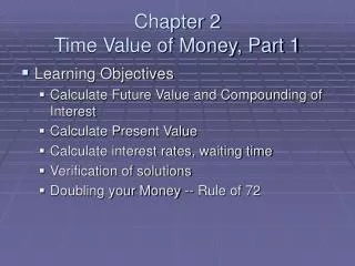 Chapter 2 Time Value of Money, Part 1