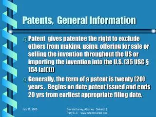 Patents, General Information
