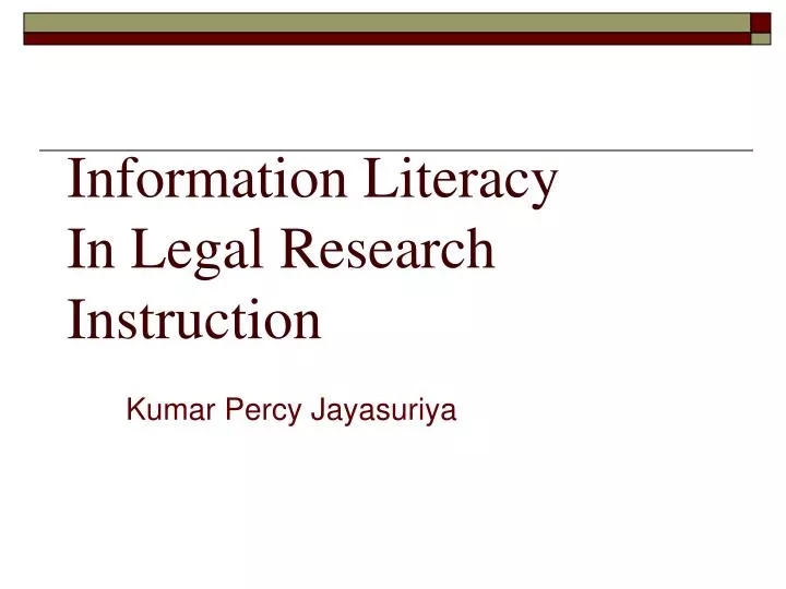 information literacy in legal research instruction