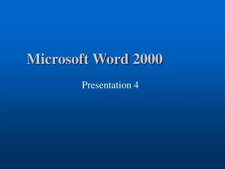 microsoft word 2000