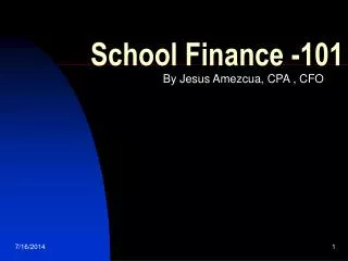 School Finance -101