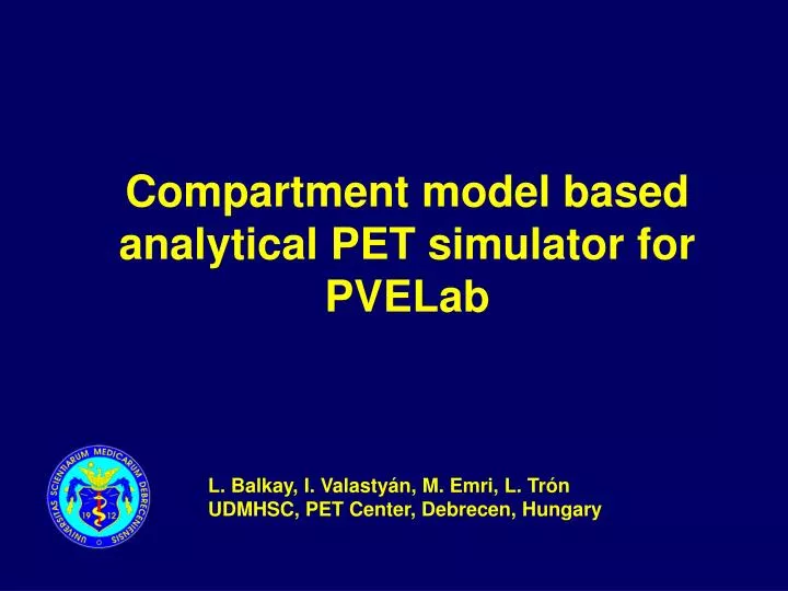 compartment model based analytical pet simulator for pvelab