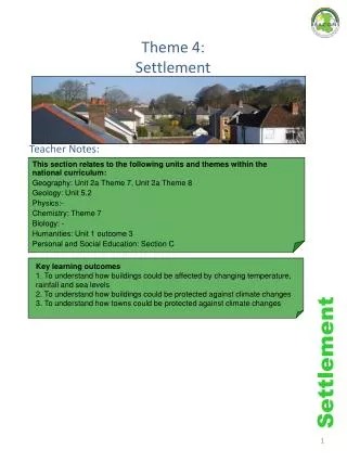 Theme 4: Settlement