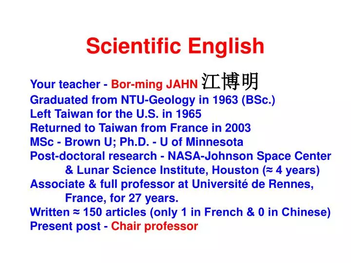 scientific english