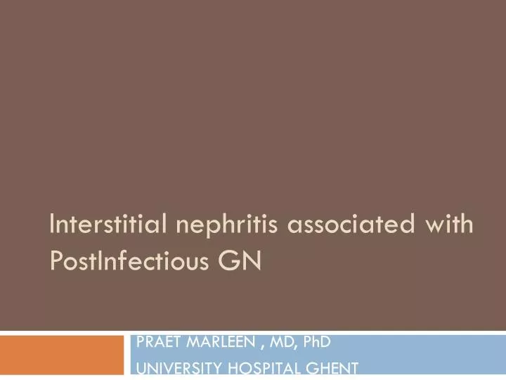 interstitial nephritis associated with postinfectious gn