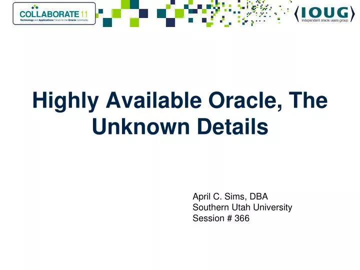 highly available oracle the unknown details