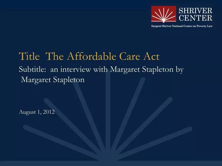 title the affordable care act