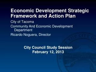 Economic Development Strategic Framework and Action Plan