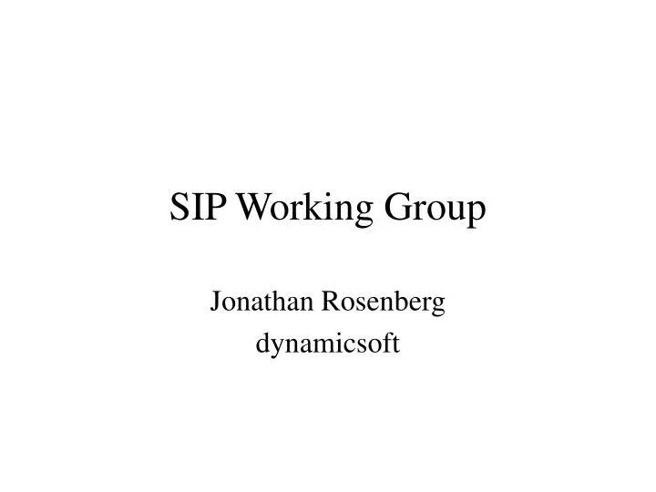 sip working group