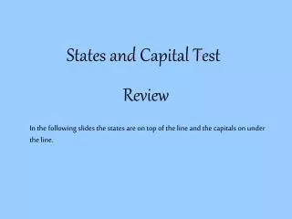 States and Capital Test