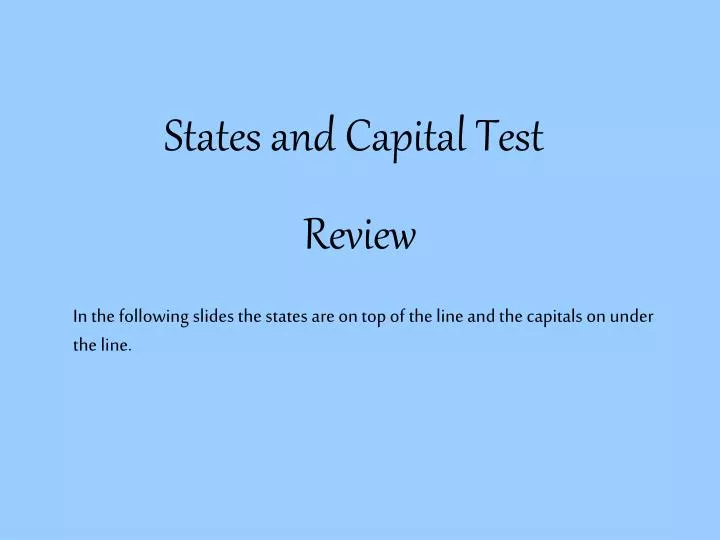states and capital test