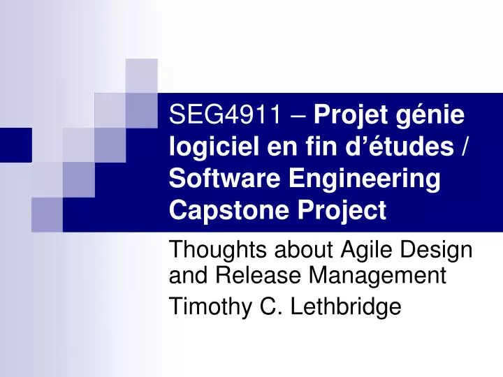 seg4911 projet g nie logiciel en fin d tudes software engineering capstone project