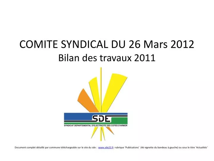 comite syndical du 26 mars 2012 bilan des travaux 2011