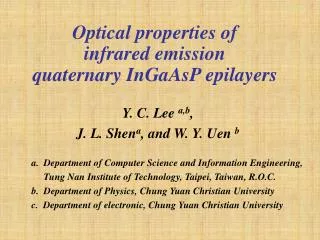 Optical properties of infrared emission quaternary InGaAsP epilayers