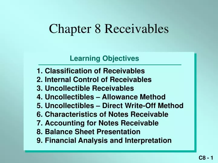 chapter 8 receivables