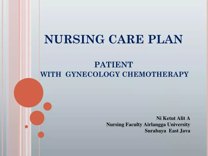 nursing care plan patient with gynecology chemotherapy