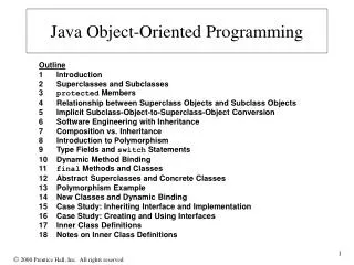 Java Object-Oriented Programming