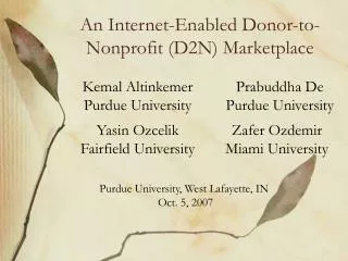 An Internet-Enabled Donor-to-Nonprofit (D2N) Marketplace