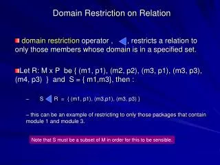Domain Restriction on Relation
