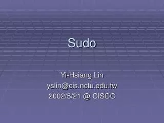 Sudo