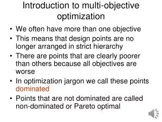 Introduction to multi-objective optimization